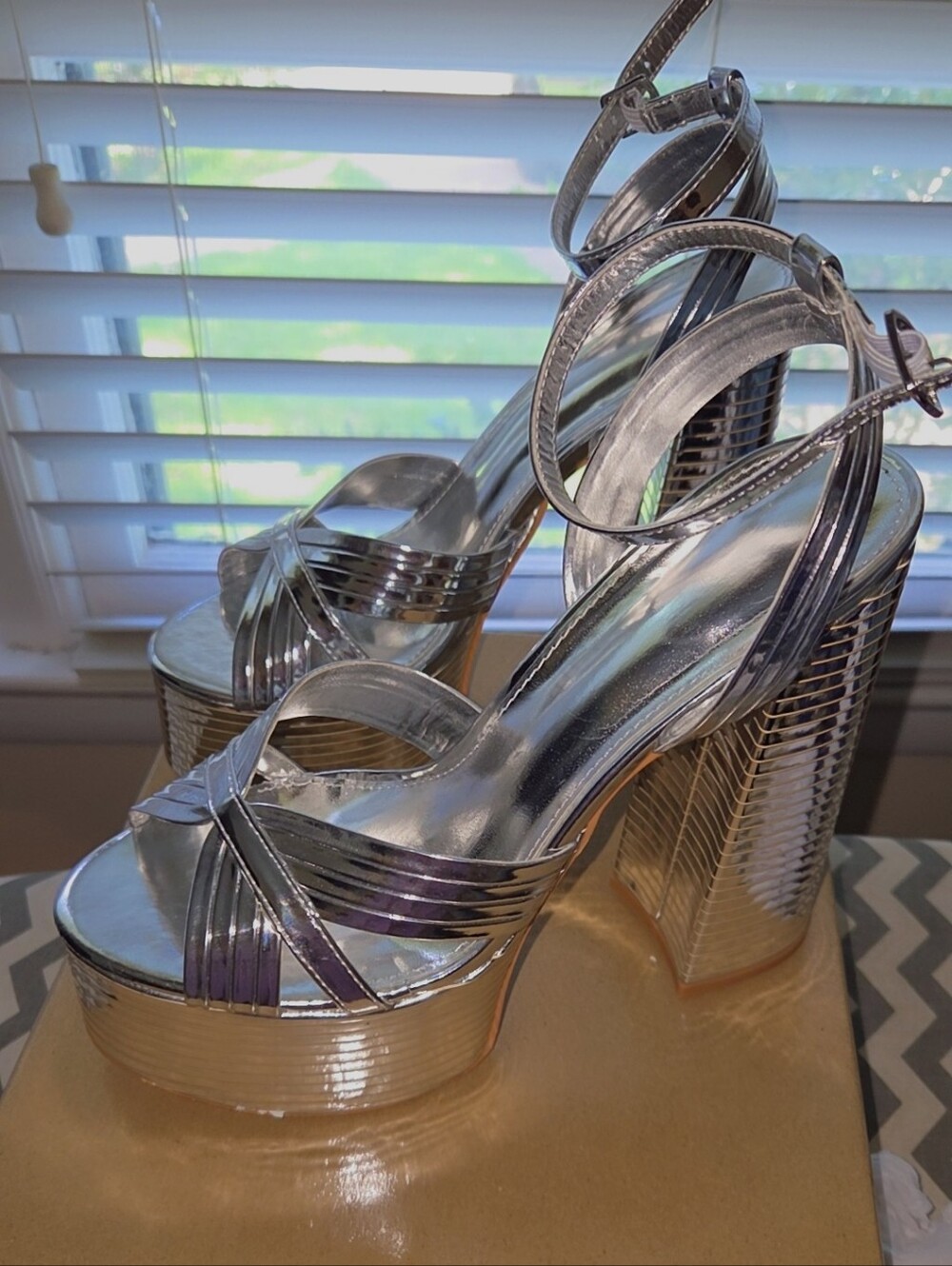 Silver Platform Sandals